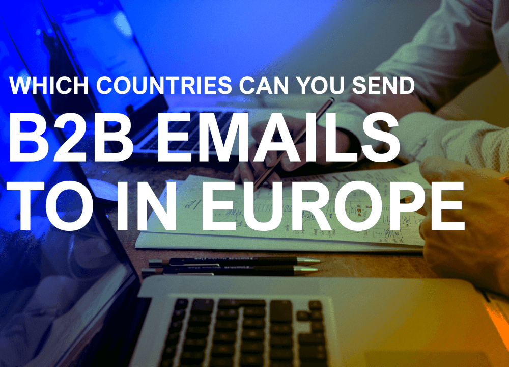 Which countries can you send B2B emails to in Europe Banner